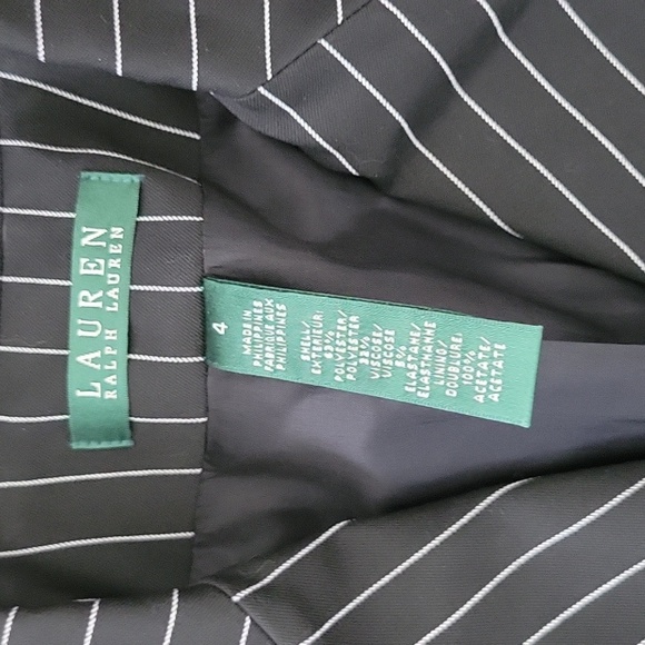 Lauren Ralph Lauren Cameron pin stripe suit in black panties  2 jacket size 4 - Picture 3 of 10